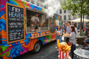 foodtruck selling frenchfries image